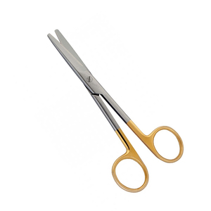 Ciseaux chirurgicaux de haute qualité 5 pouces lame droite demi or acier inoxydable salle d'opération ciseaux d'allaitement - Product Image 1