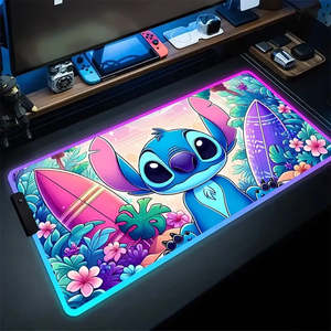 Tapis de Souris LED RGB Imperméable à l'Eau, Style Carré, Imprimé, Chauffant, pour Ordinateur, Modèles XL et XXL, avec Recharge Sans Fil - Product Image 2
