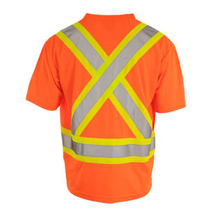 <b>Men's</b> Hi-Vis Construction T-<b>Shirts</b> High Visibility <b>Short</b> <b>Sleeve</b> Safety Clothing for Traffic Duty Formal Knitted Material - Product Image 2