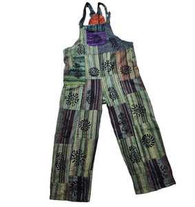 Mono de algodón con lavado de piedra a la moda de verano con diseño de retazos de cintura media transpirable, pantalones Harem de tendencia, estilo informal - Product Image 1