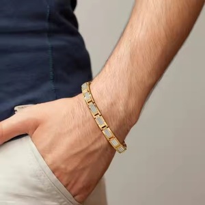 Elegante 18Kt Oro Amarillo 0,4160 Ct Diamante & Moissanite Pulsera 0,4160 Ct Diamante & Moissanite Elegante Brazalete - Product Image 1