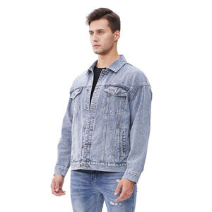 แจ็กเก็ตผ้ายีนส์แบบลำลองสำหรับผู้ชายและสไตล์วินเทจไซส์ใหญ่พิเศษตกแต่งด้วยกระดุม - Product Image 4