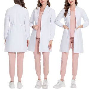 Manches longues femmes blouse de laboratoire haute qualité anti-poussière Anti-rides Fit uniformes hospitaliers gommage infirmière blanc blouse de laboratoire femmes - Product Image 5