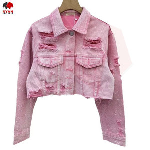 Veste en jean pour femmes tendance, manches longues, boutonnée sur le devant, coupe ajustée, fabricant en gros - Product Image 5