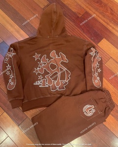 Conjunto de chándal de invierno transpirable térmico personalizado para hombres, mujeres, adultos, niños, Fans, pantalones con capucha, traje de talla grande, diseño impreso - Product Image 1