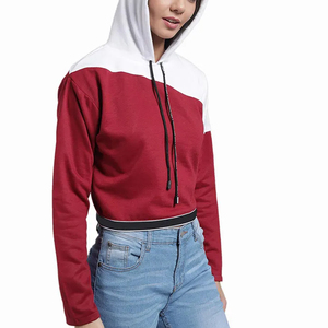Sweat à capuche en polaire personnalisé avec logo brodé en polyester/coton pour femme, design oversize à épaules tombantes, coupe courte, respirant, 340g, hiver - Product Image 4