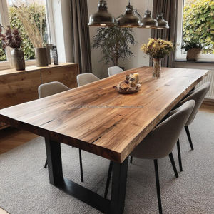 Table à manger en teck massif |   Design moderne, écologique, artisanal, KALATRI pour appartement, école, villa - Product Image 2