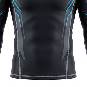Custom Logo Short Rash Guard Swimwear Men Quick Dry UPF 50+ <b>Compression</b> Shirts BJJ MMA Grappling Swim Jersey Breathable - Product Image 4