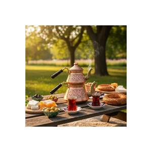 Tetera y Hervidor de Cobre Seljuk, Diseño Tradicional Elegante para Preparar Tu Té Favorito - Product Image 3