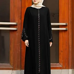 新季女性夏季伊斯兰服装Abaya连衣裙卡夫坦束腰外衣迪拜穆斯林伊斯兰时尚土耳其制造伊斯兰服装
