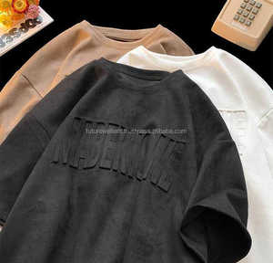 2025 personnalisé mode 3d tridimensionnel bosse en relief t-shirt 100% coton pull Premium hommes personnalisé en relief t-shirt - Product Image 5