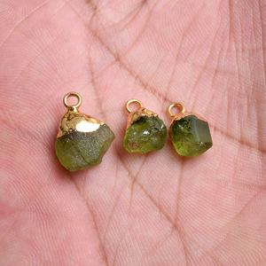 6mm 8mm Naturel Péridot Brut Pendentif Collier En Argent Sterling Lunette Plaqué Or Fil Enroulé En Gros Usine Directe En Vrac - Product Image 6