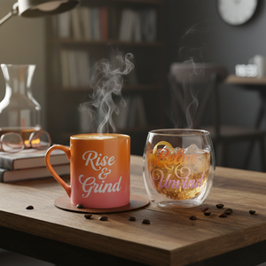Set di Tazze da Caffè, 2 Pezzi: Tazza e Bicchiere in Vetro, Confezione Regalo per Caffè e Bevande Quotidiane - Product Image 5