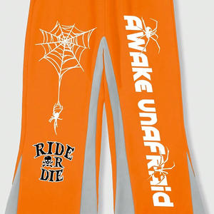 กางเกงวอร์มขาบานสำหรับผู้ชายกางเกงวอร์มทรงหลวมแนววินเทจใส่สบายพิมพ์โลโก้ได้ตามต้องการ - Product Image 5