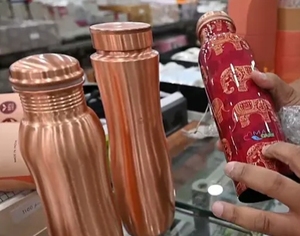 Bouteille d'eau isolée en acier inoxydable et cuivre pour le sport en plein air, gourde isotherme portable, vente de bouteilles en cuivre isolées - Product Image 3