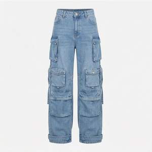 Pantalones Vaqueros de Mujer, Cintura Alta, Corte Ajustado, Pierna Recta, Transpirables, Color Personalizado, Ropa Casual de Calle - Product Image 1