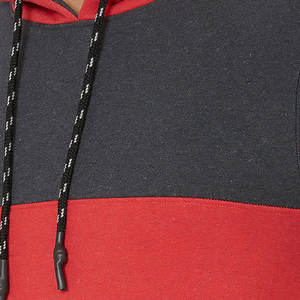 Sweat à capuche pour homme de qualité supérieure, couleur rouge charbon |   Pull en molleton moderne à blocs de couleurs |   Vêtements de rue urbains en coton 100% doux et luxueux pour l'hiver - Product Image 5