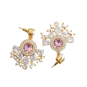 Brass Gemstone Studs Wholesale Bulk Genuine Healing Crystal Antique Brass Finish Unique Designer Pattern Premium B2B Ready - Product Image 3