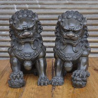 Résine traditionnelle chinoise fengshui décoration ornement pierre orientale couleur lion figurine Pi Xiu foo chien statue artisanat