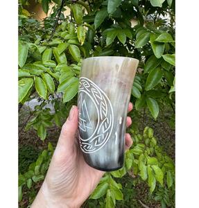 Verre à boire en corne naturelle, fait à la main, écologique, mug à boisson - Product Image 5