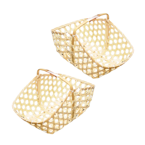 PANIER CADEAU EN BAMBOU EN Paille de Haute Qualité Design Robuste pour Rassembler, Stocker et Afficher les Fruits Frais, Légumes - Product Image 1