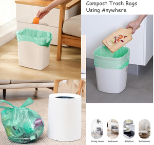 Sacchi per Rifiuti in Plastica HDPE Biodegradabili e Compostabili Personalizzati, Stampa Rotocalco Flexiloop, MOQ 1000 Rotoli per Uso Domestico e Ufficio - Product Image 5