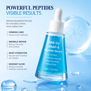 Suero Facial Multifunción 5 en 1 OEM, Niacinamida, SNAP-8, Péptido de Cobre Azul GHK-Cu, Suero Reparador Antienvejecimiento - Product Image 3