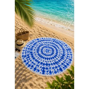 ผ้าเช็ดตัวชายหาดลายหยดน้ำสีฟ้า - Product Image 4