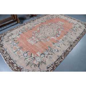 Tapis turc, grand tapis de 6x9,4 pieds, tapis marocain rouge - Product Image 2