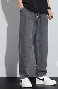 OEM Customized Logo Design trendy brand casual Versatile Stylish Sky Pattern Jeans Loose Fit Casual Pants Jeans pant - Product Image 5