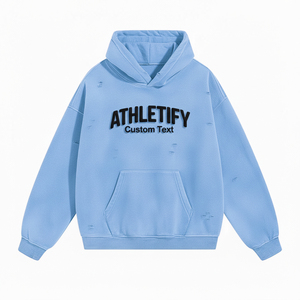 Sudadera con Capucha de Punto Holgada para Hombre, Diseño Desgastado y Roto, para un Estilo Casual Urbano - Product Image 1