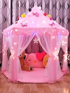 Gran Tienda <span class=keywords><strong>de</strong></span> Campaña <span class=keywords><strong>de</strong></span> Princesa con Luces <span class=keywords><strong>de</strong></span> Estrellas, <span class=keywords><strong>Casa</strong></span> <span class=keywords><strong>de</strong></span> <span class=keywords><strong>Juegos</strong></span> <span class=keywords><strong>de</strong></span> Peluche <span class=keywords><strong>para</strong></span> <span class=keywords><strong>Niñas</strong></span> y Niños, Juego Interior y Exterior <span class=keywords><strong>para</strong></span> Niños, Inspirada en un Castillo, Estilo Castillo - Product Image 4
