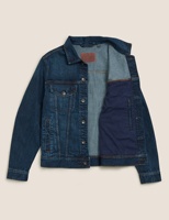 Veste en jean bleu nouveau style pour homme avec badges à motifs de lettres, col montant, vêtements d'extérieur et manteaux d'hiver