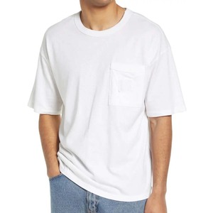 T-shirt en coton de bambou biologique, étiquette de marque personnalisée, durable, minimaliste, uni, manches courtes, en gros - Product Image 6