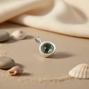 925 Silver <b>Green</b> Amethyst Women Handmade Gemstone Jewelry Silver <b>Emerald</b> Cut Cartoon Pattern Number Charm Wedding - Product Image 2