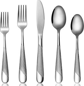 Ensemble de couverts de luxe en acier inoxydable, de haute qualité, Double ton, plaqué or et noir - Product Image 6