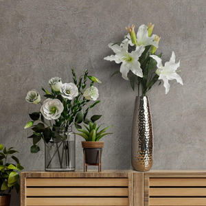 Hammered Design <b>Rose</b> <b>Gold</b> Plated Metal Vase Timeless Metal <b>Decor</b> Customizable Flower Vase Personalized Vase for Home & Office - Product Image 5