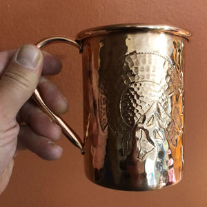 Tasses à mule de Moscou en cuivre pur martelé personnalisées Tasses de bar en gros pour bars avec la meilleure qualité Logo et taille personnalisés de l'Inde - Product Image 5