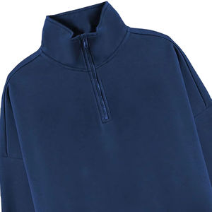 Sudadera de cuello con cremallera mezclada de algodón polar 100%, sudadera holgada Suny System, sudadera, versión básica de 380gsm para hombres - Product Image 2