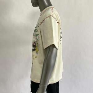 T-shirt Homme Long Coupe Ample Surdimensionné Vintage Imprimé 3D Anti-Rides avec Épaule tombante - Product Image 5