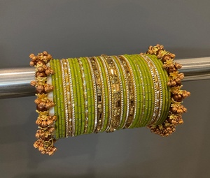 Fabricantes Profesionales de Conjuntos de Brazaletes de Novia con Diseño de Bordado Personalizado, Servicios OEM, Conjuntos de Churiya para Bodas - Product Image 6