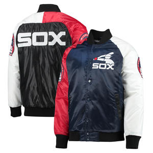 Service OEM ODM, veste bomber en soie personnalisée avec nom d'équipe, col montant, hiver, style vintage, tendance streetwear - Product Image 6