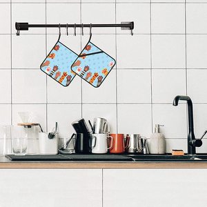 Hot Pads for Kitchen With Hanging Loop, Happy Holiday Plaid Backdrop <b>Pot</b> <b>Holder</b> Oven Hot Pad Washable Potholders for Cooking OEM - Product Image 5