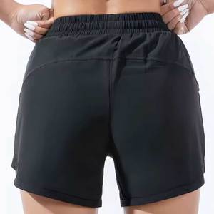 Shorts de sport respirants pour femmes Shorts d'entraînement de gymnastique coupe ample chauds Yoga inspiré course à tricoter taille haute tricoté - Product Image 4