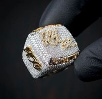 Bague de championnat personnalisée en argent 925 avec diamants en moissanite glacés, style hip-hop tendance, pour homme, pour fête, fiançailles, mariage
