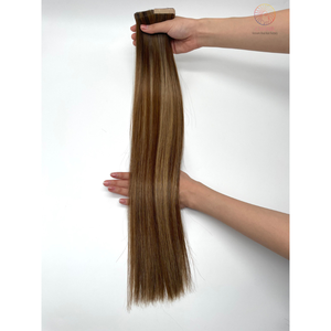 Bonne qualité Extensions de cheveux vierges vietnamiens # MM couleur Super Premium Double Drawn Tape Extensions Natural Wave Curl italien - Product Image 1