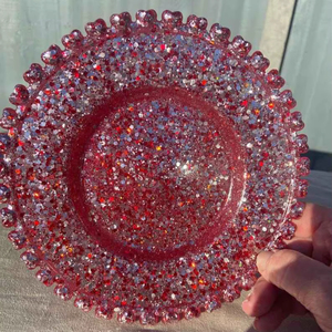 จานเรซิ่นทรงกลมสำหรับเสิร์ฟ จานที่ทนทาน เหมาะสำหรับเป็นของขวัญหรือตกแต่งภายใน - Product Image 1