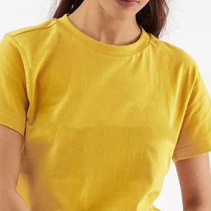 Nuevas Camisetas de Manga Corta para Mujer al por Mayor, Ecológicas, de Poliéster/Algodón, con Logotipo Personalizado, Ropa Urbana, Logotipo Personalizable, Tela de Lona - Product Image 6