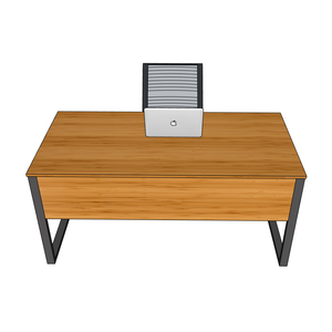 RecBamboo 160x80cm Minimalist Modern Office Computer Table Luxury <b>Desk</b> with Assembled Iron Legs MDF and Melamine Wood Style - Product Image 2