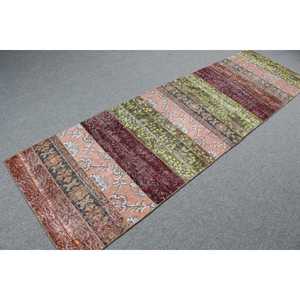 Tapis turc vintage, tapis de 2,7 x 9,3 pieds, tapis brun-rouge style sud-ouest - Product Image 2